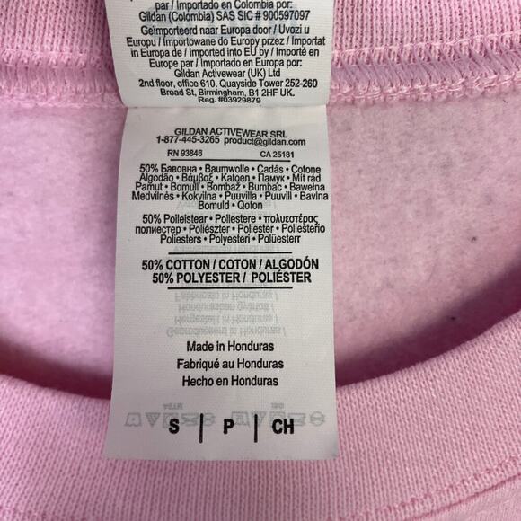 Gildan Monica Friends Style Crewneck Pink Pullover Sweatshirt Women's Size S - Picture 4 of 14